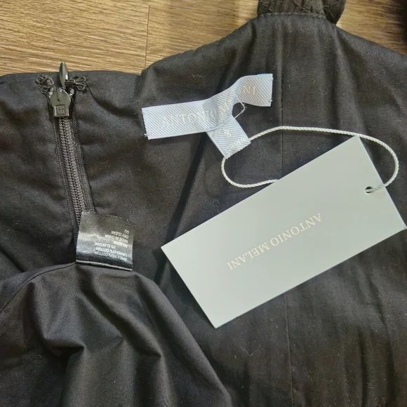 Antonio Melani Black eyelet Dress Midi NWT sz 8 - Picture 14 of 15